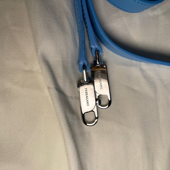 Ferragamo Large Hug Soft Crossbody Bag in Azur (bright blue), silver hardware - Picture 11 of 12